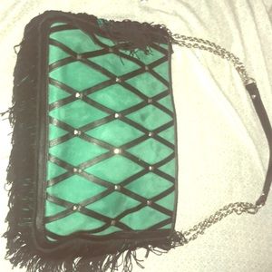 A teal green purse